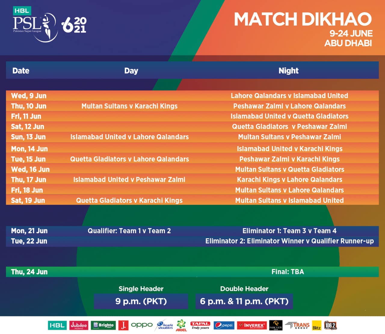 New PSL 2021 Schedule For Remaining Matches Is Now Announced
