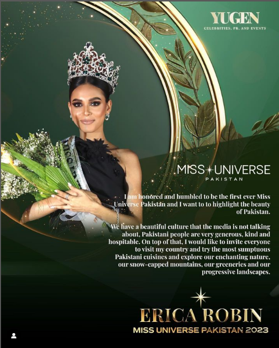 Erica Robin from Karachi Crowned First Miss Universe Pakistan