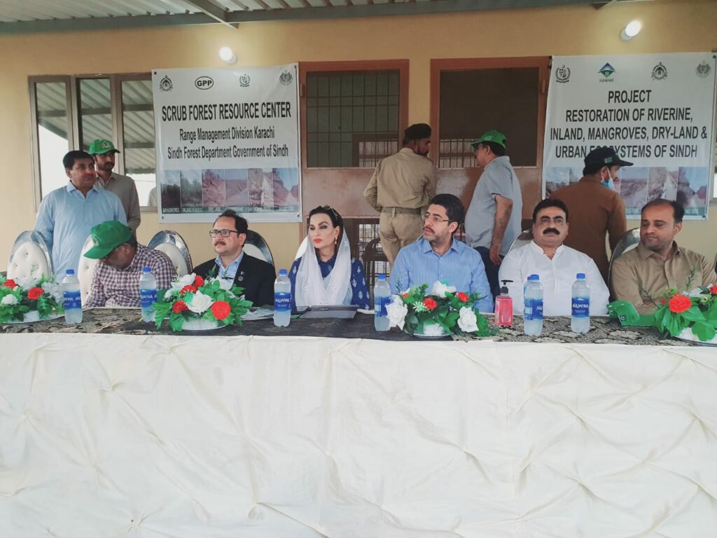 Federal Minister for Climate Change Senator Sherry Rehman inaugurated an NDRMF project for the restoration of Riverine and Dry-land in Sindh
