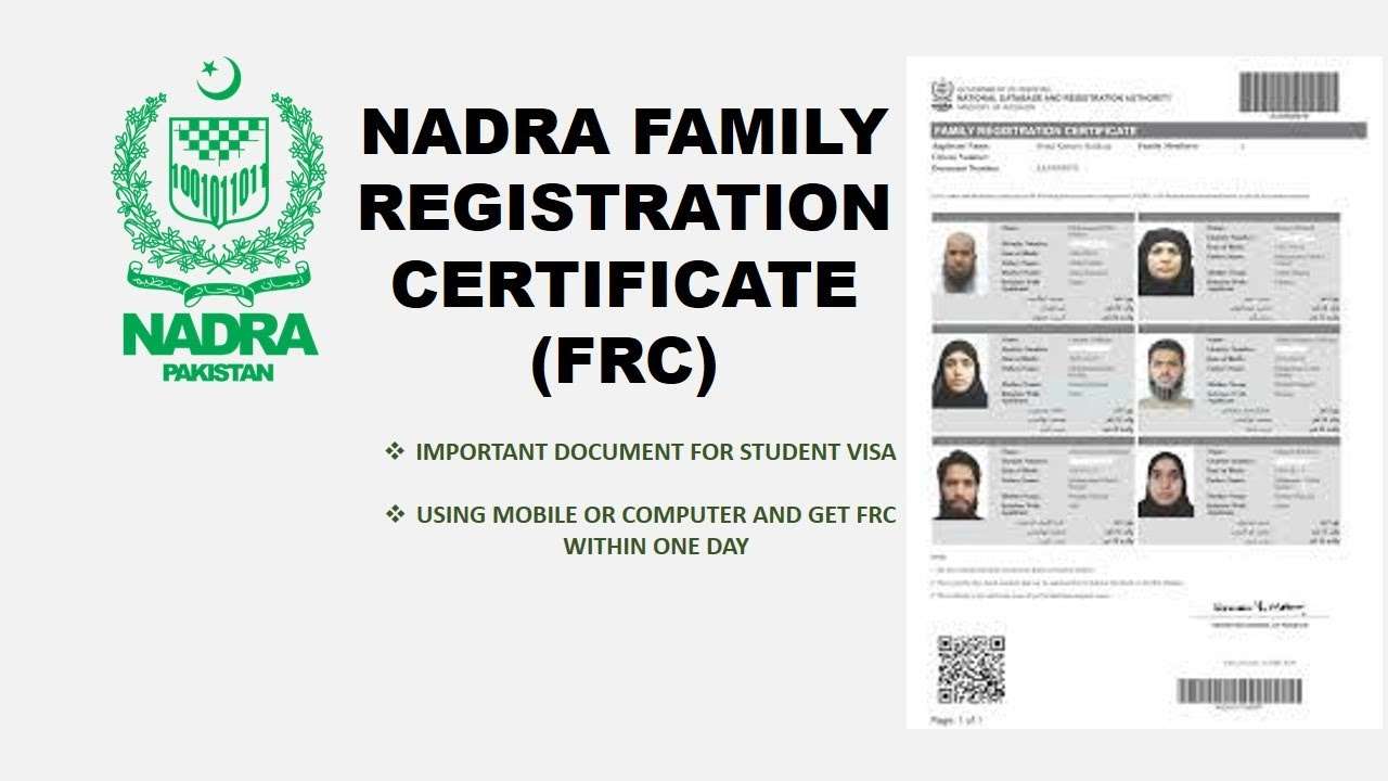 NADRA FRC Fees In Pakistan For January 2024