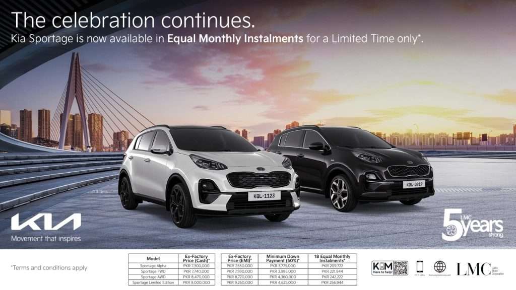 Kia Sportage Equal Monthly Instalments Offer: Celebrating 5 Years of CKD