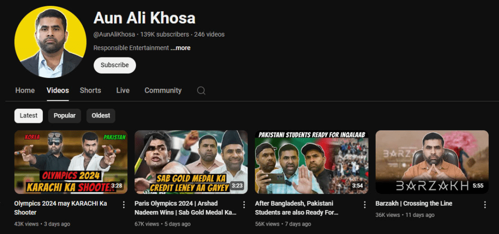 Aun Ali Khosa’s ‘Bill Bill Pakistan’ Song Removed from YouTube After His Alleged Kidnapping