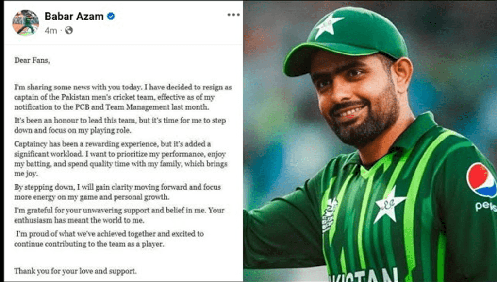 Babar Azam Resigns as Pakistan’s White-Ball Captain