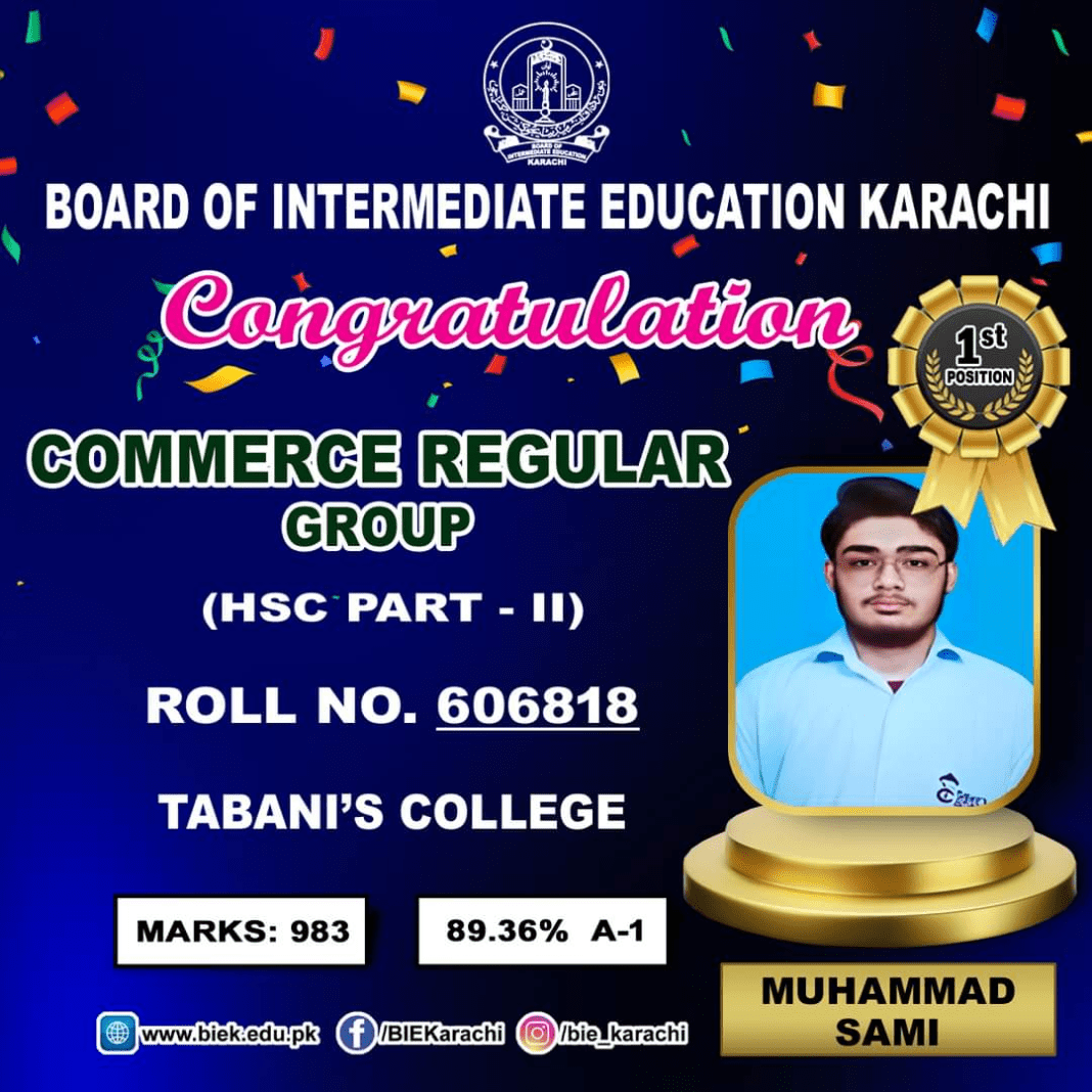 HSC Part 2 Commerce Result 2024 BIEK Karachi Announced Check Results and Position Holders Now!