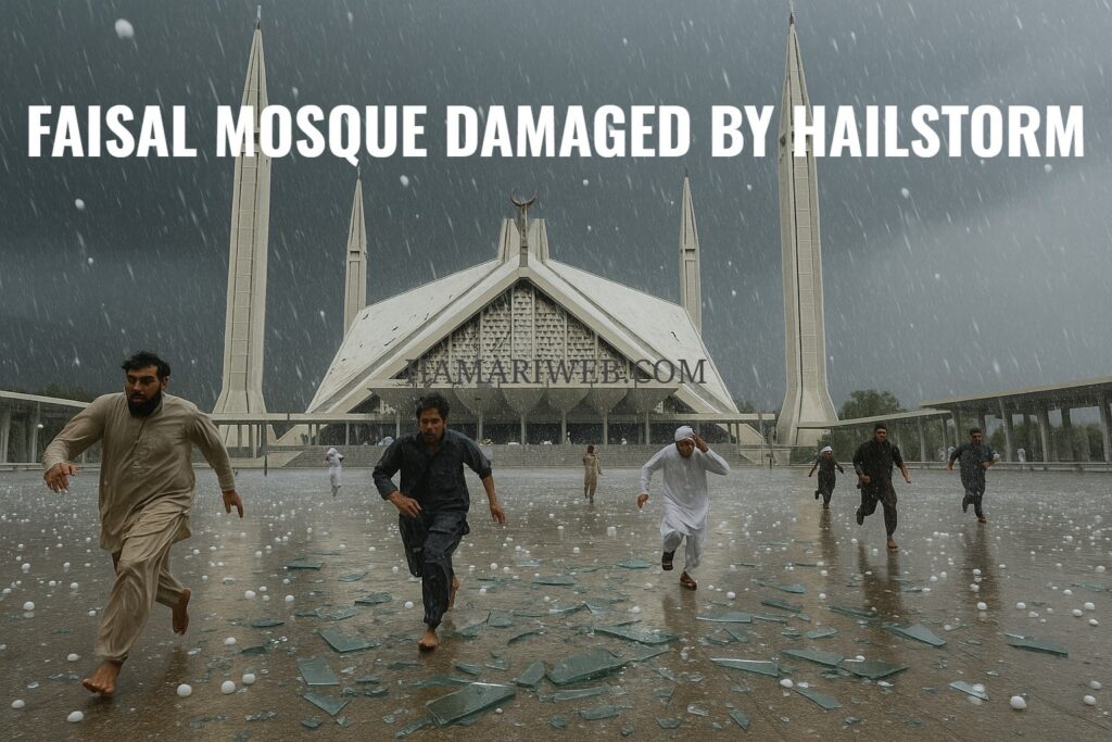 Faisal Mosque Hailstorm Damage in Islamabad Shocked Everyone: Watch Video!