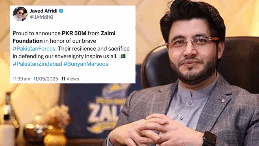 Javed Afridi Donates PKR 50 Million to Pakistan Army After Operation Bunyan al Marsous Victory
