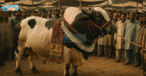 Massive 1600kg Bull “JF-17 Thunder” Sold for Rs5 Million at Hyderabad Cattle Mandi