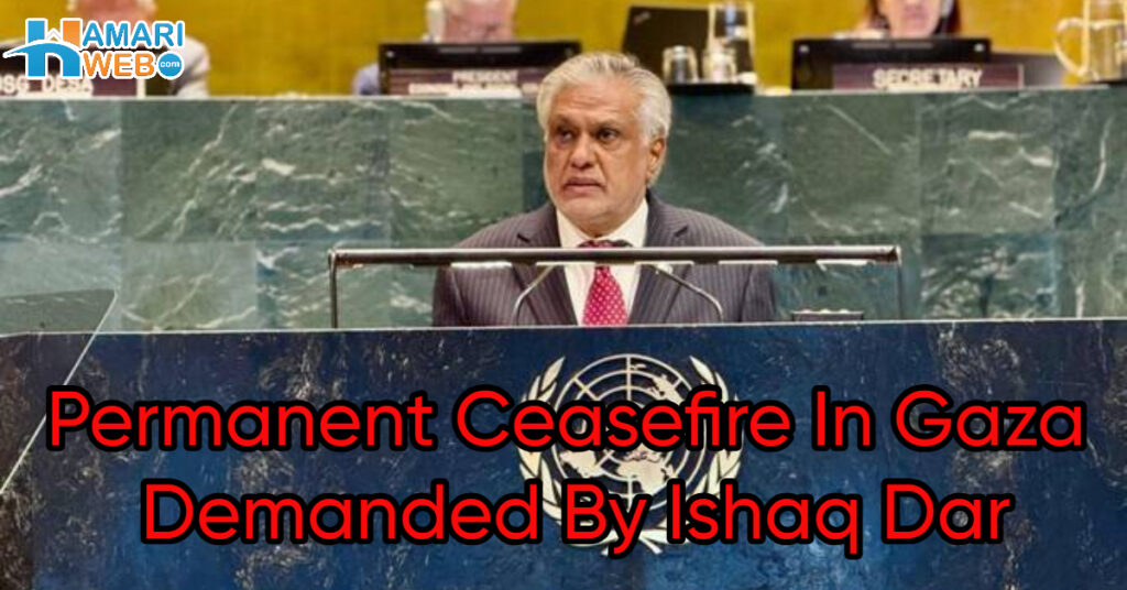 Ishaq Dar Urges Immediate Ceasefire in Gaza, Demands Palestinian State at UN