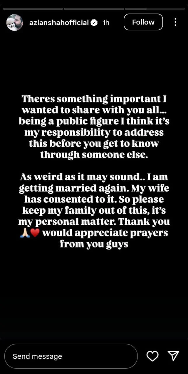 Youtuber Azlan Shah Announces Second Marriage With Consent of First Wife