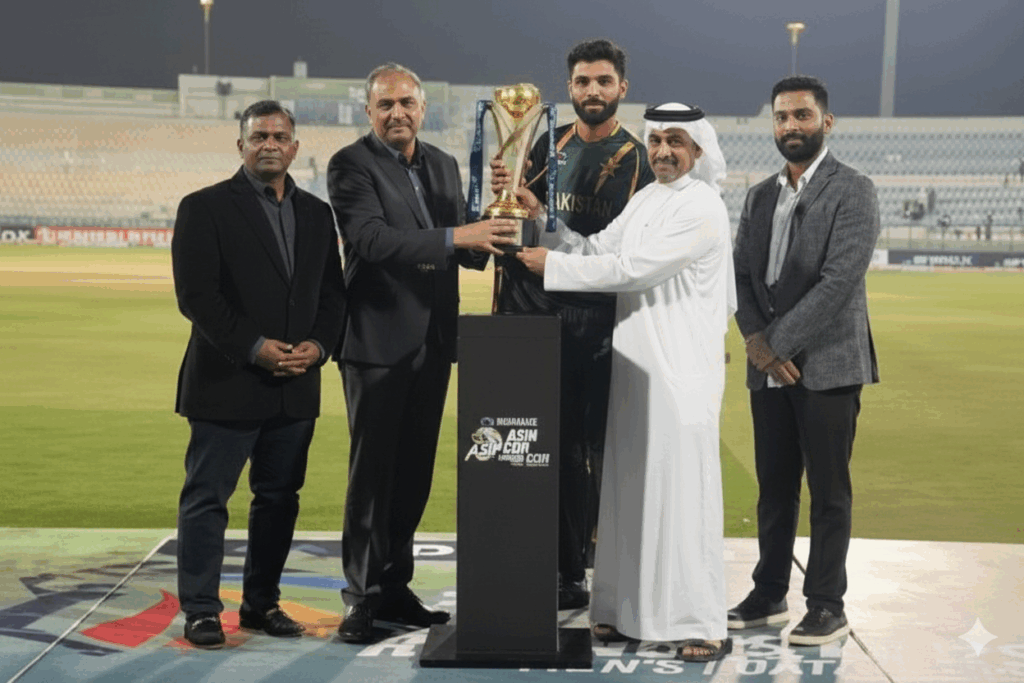 Mohsin Naqvi’s Reaction as He Hands Over Asia Cup Rising Stars Trophy to Pakistan Shaheens