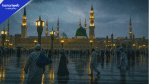 In Pictures: Rain in Madinah Causes Temperature Drop – Watch the Weather of Madina tul Munawara