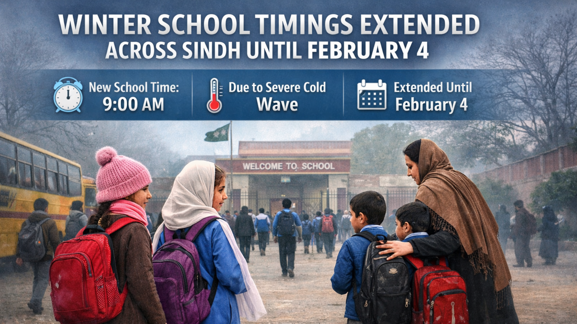 Sindh Extends Winter School Timings Till February 4 Amid Ongoing Cold Weather