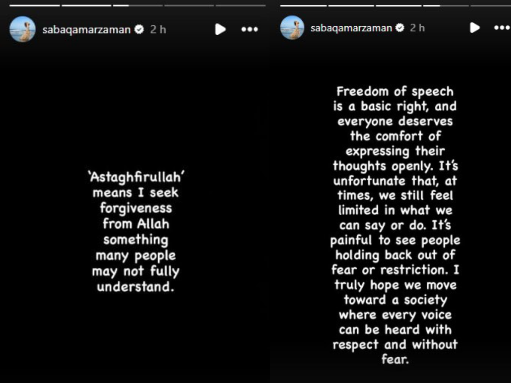 Saba Qamar Claps Back at Javeria Abbasi Over Astaghfirullah Comment on Moving to Karachi