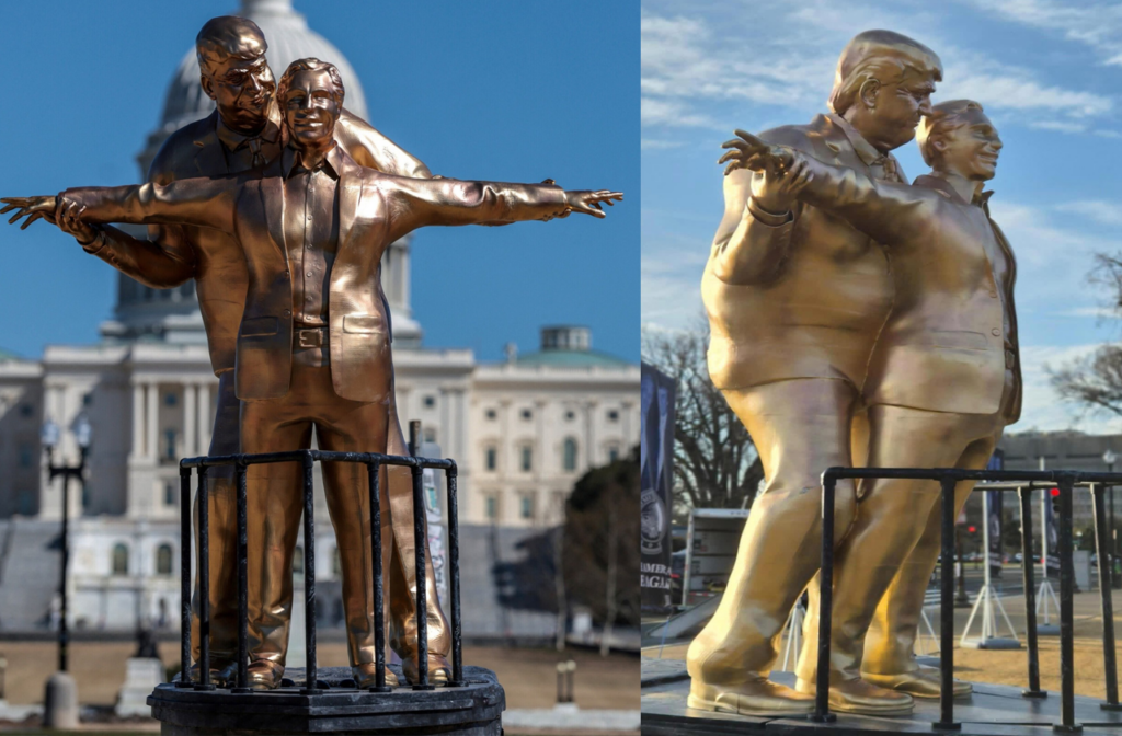 Controversial Donald Trump-Jeffrey Epstein Statue Sparks Debate in Washington DC