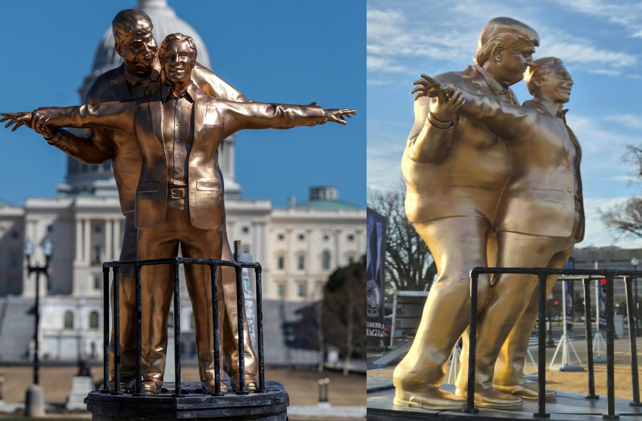 Controversial Donald Trump-Jeffrey Epstein Statue Sparks Debate in Washington DC