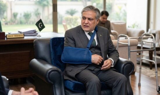 Ishaq Dar Suffers Shoulder Fracture, Continues Official Duties in Islamabad