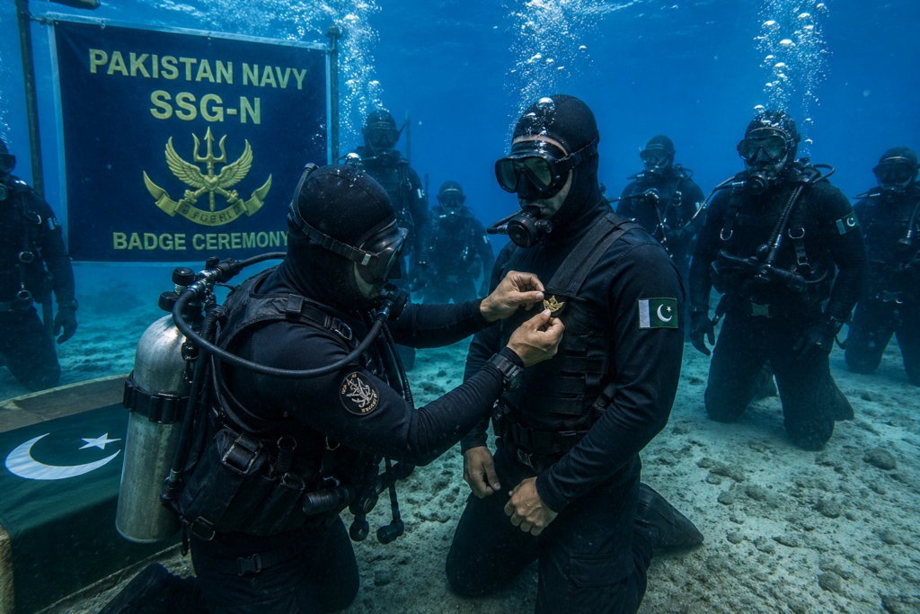 Watch: Pakistan Navy SSG-N Commandos Honored in Rare Underwater Ceremony