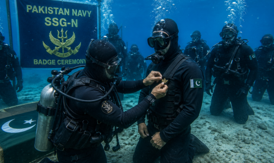 Watch: Pakistan Navy SSG-N Commandos Honored in Rare Underwater Ceremony