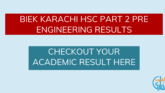BIEK Karachi Second Year Pre-Engineering Result 2026 Announced Today