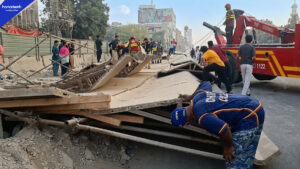 Gulshan-e-Iqbal BRT Structure Collapses Near Baitul Mukarram Mosque, Duty Guard Killed